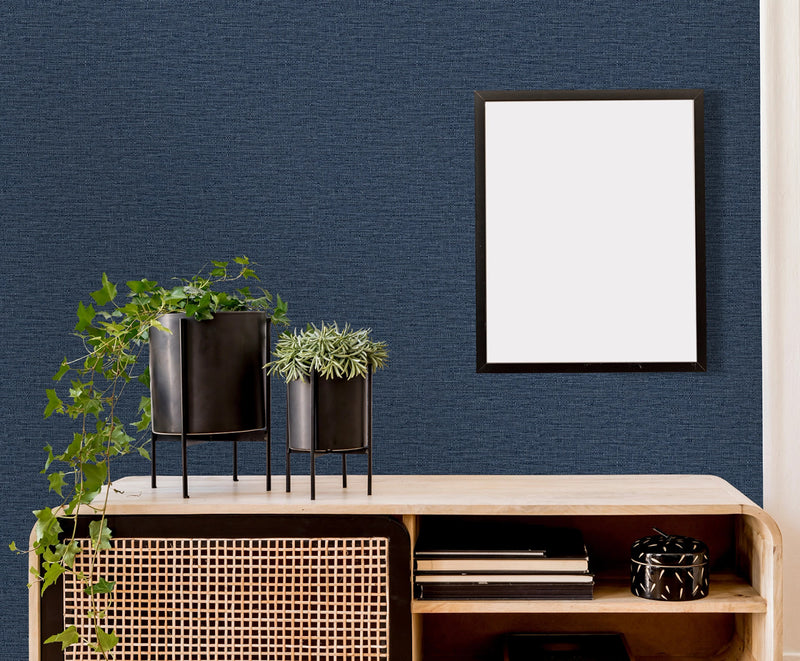 199511 Telma Plain Navy Blue Wallpaper by Grandeco