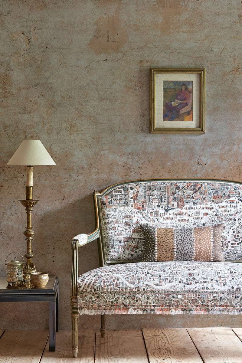The Map Mini Sagebrush The Srinagar Map Fabric by Lewis & Wood