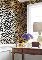 Tiger Flock Natural Resource 2 Wallpaper by Thibaut