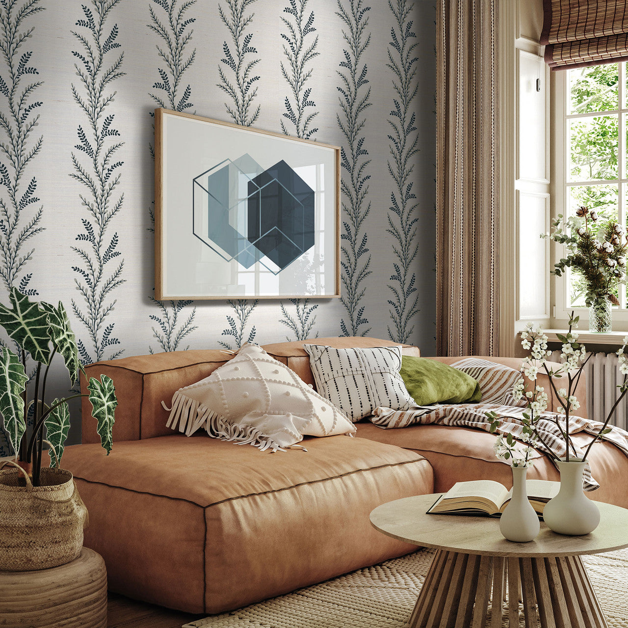 TJ42000 Sisal Exbury Grasscloth Mulberry Tree Wallpaper By Galerie