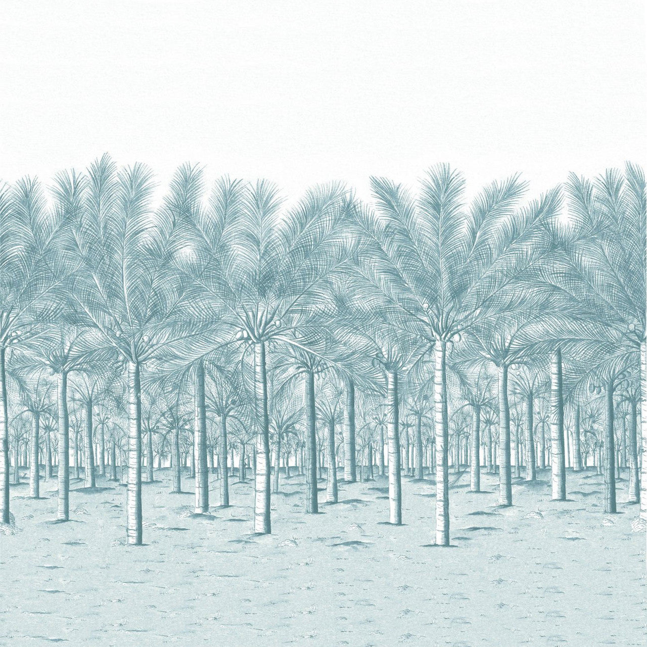 TM13949 Palm Grove Spa Blue Wallpaper by Thibaut