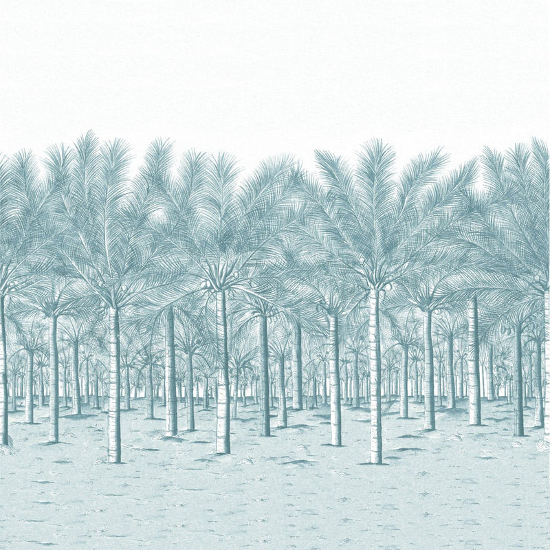 TM13949 Palm Grove Spa Blue Wallpaper by Thibaut