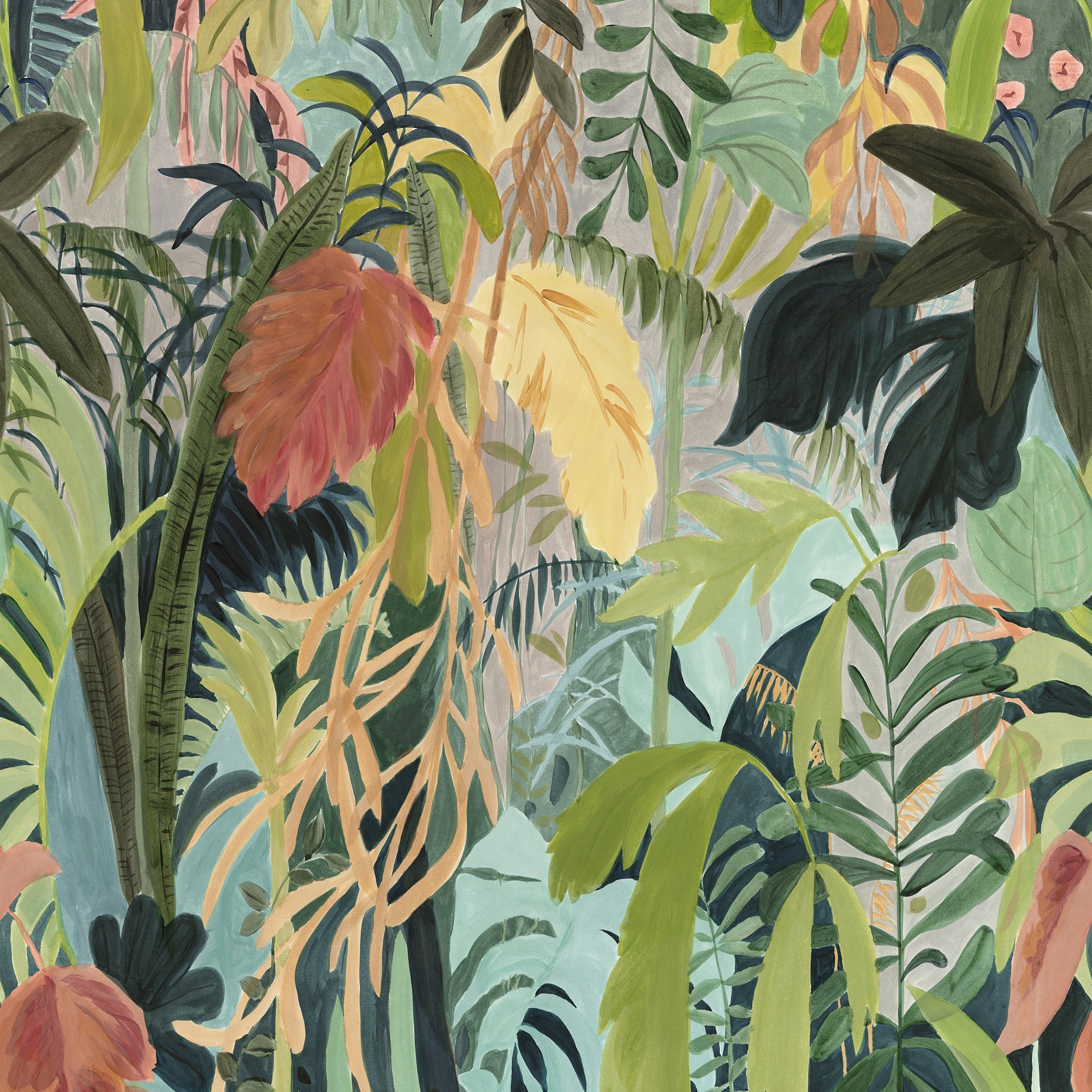 TM15853 Rainforest Mural Tropical Islander Wallpaper by Thibaut