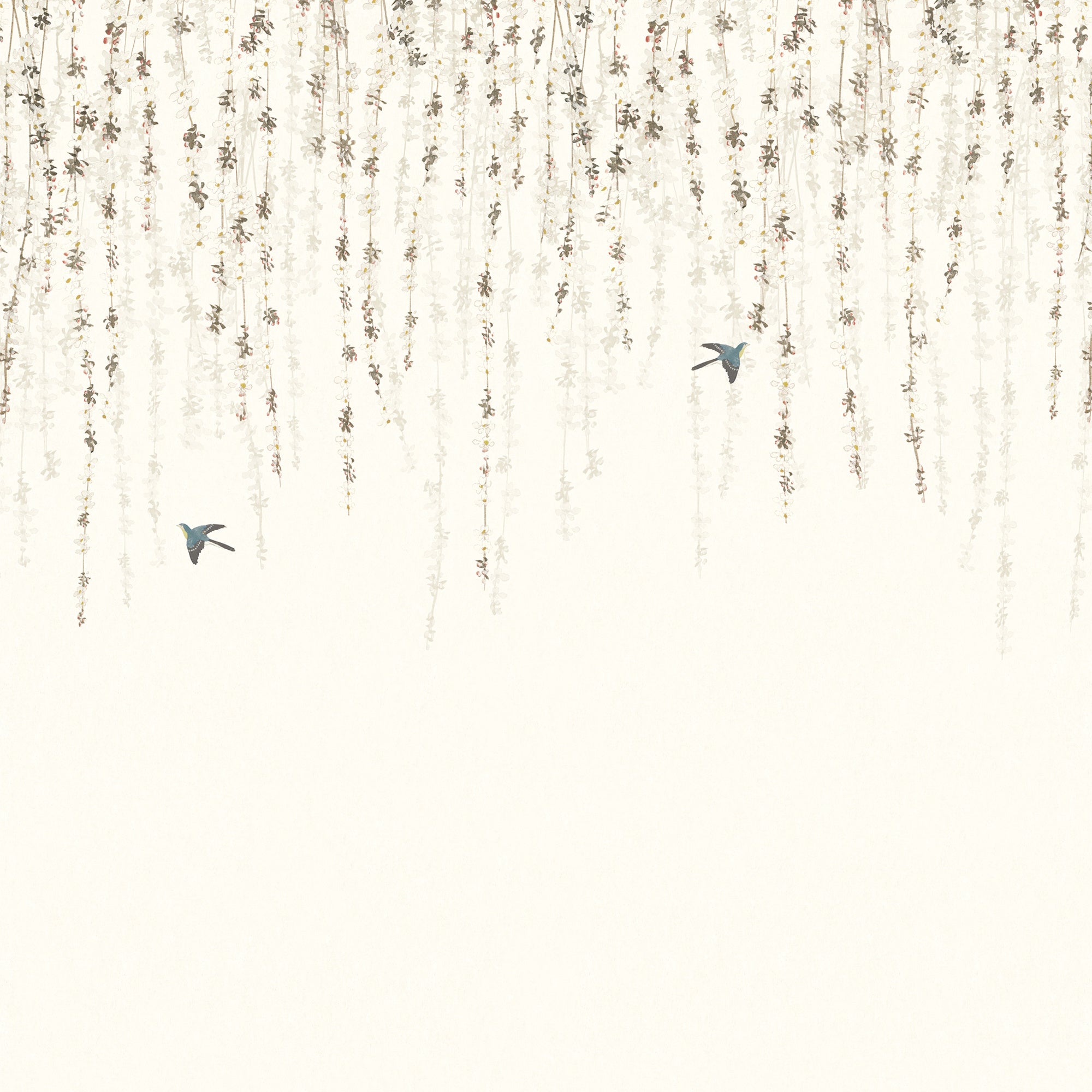 TM24451 Blossom Mural White Yutori Wallpaper by Thibaut