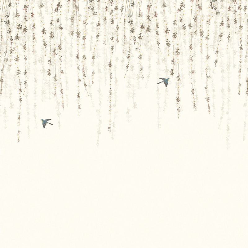 TM24451 Blossom Mural White Yutori Wallpaper by Thibaut