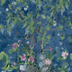 Wild Wisteria Mural Sojourn Navy Wallpaper by Thibaut