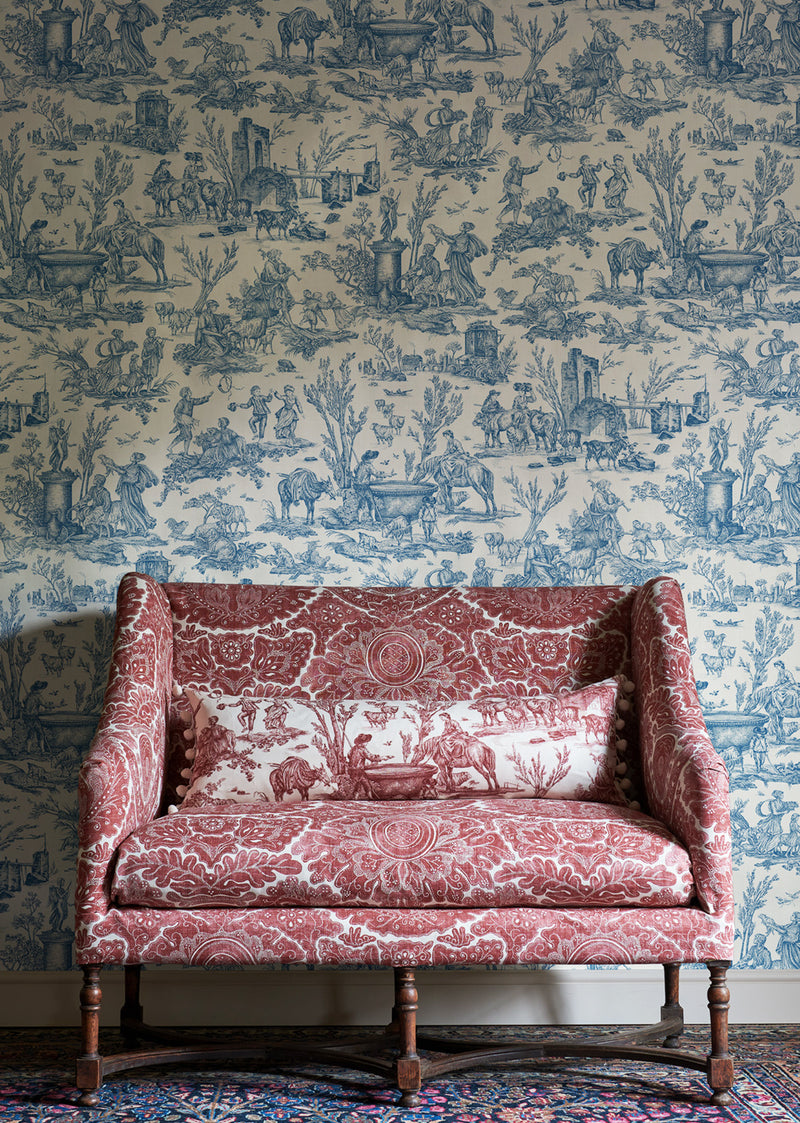 Nantessa Cerise Entente Cordiale Fabric by Lewis & Wood