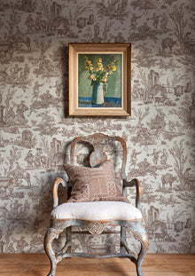 LW 318 607 Toile Baptiste Marron Wallpaper by Lewis & Wood