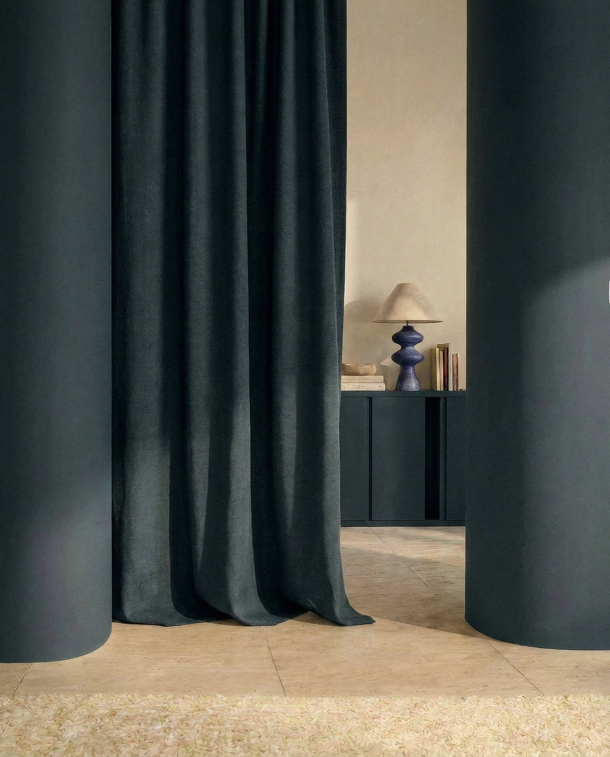 TSARAÑI Sarga Añil Fabric by Coordonné - room