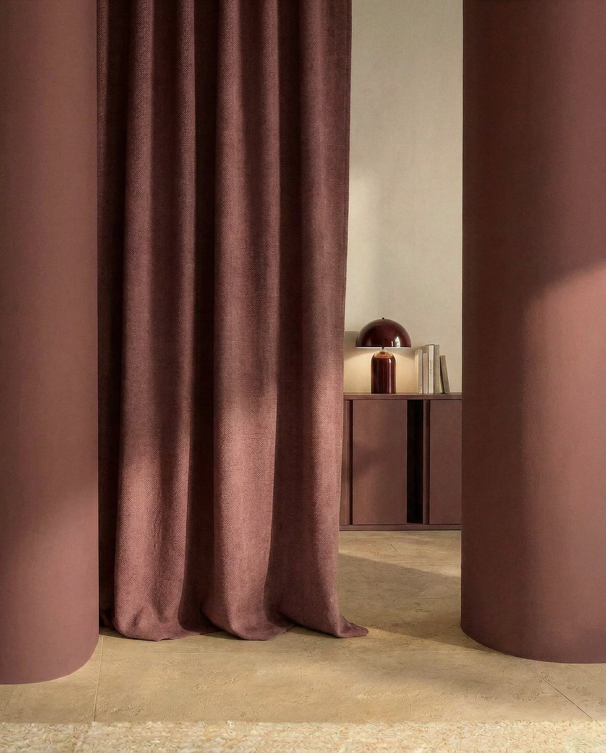 TSARBER Sarga Berenjena Fabric by Coordonné - room