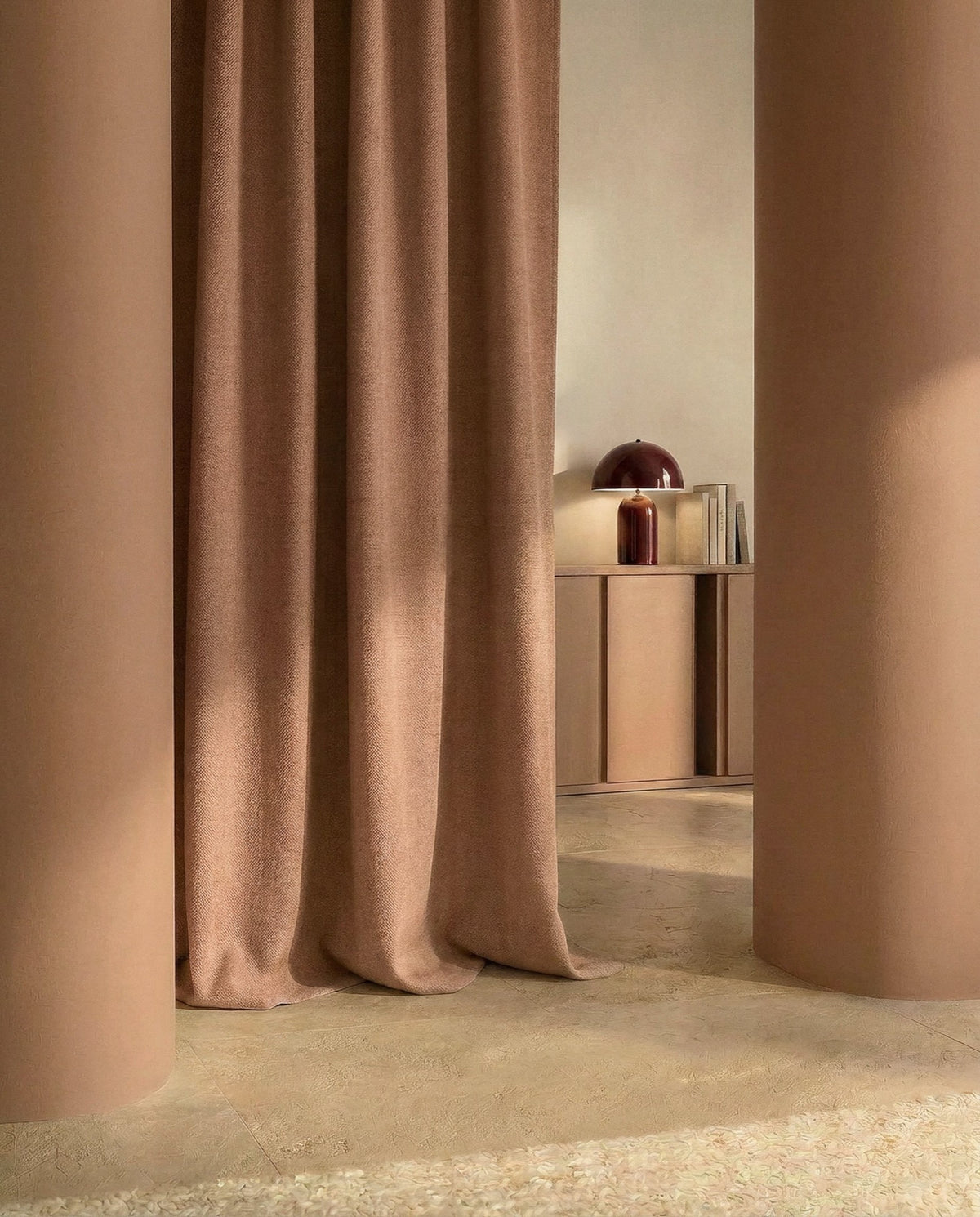 TSARCOR Sarga Coral Fabric by Coordonné - room