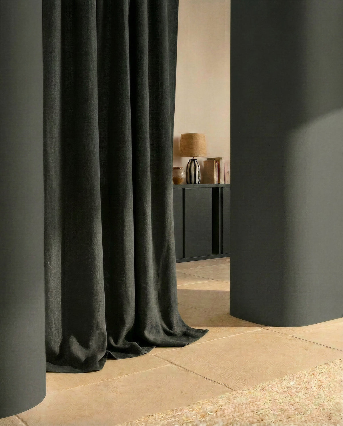 TSARPLO Sarga Plomo Fabric by Coordonné - room