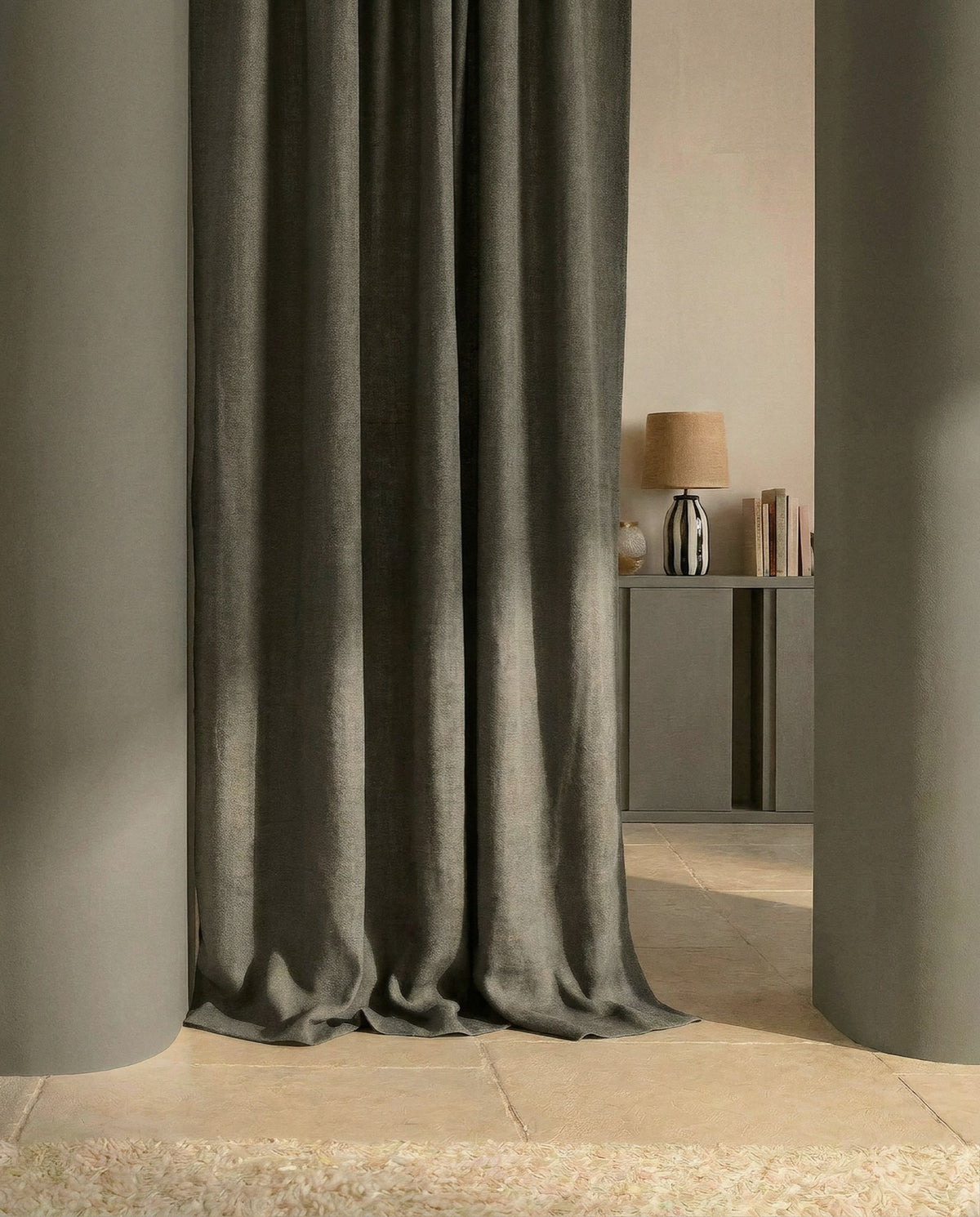 TSARVIS Sarga Visón Fabric by Coordonné - room