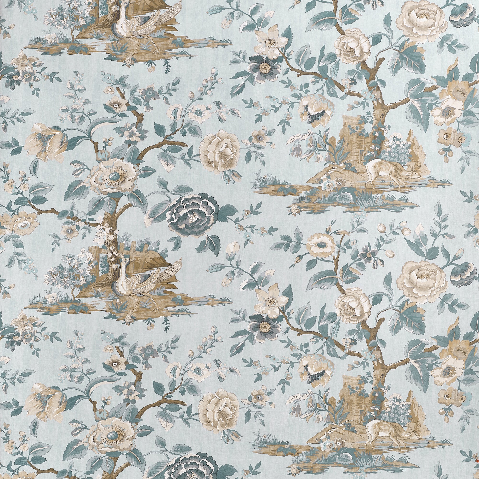 TWW10538 Forest Lodge Spa Blue Boxwood Wallpaper by Thibaut