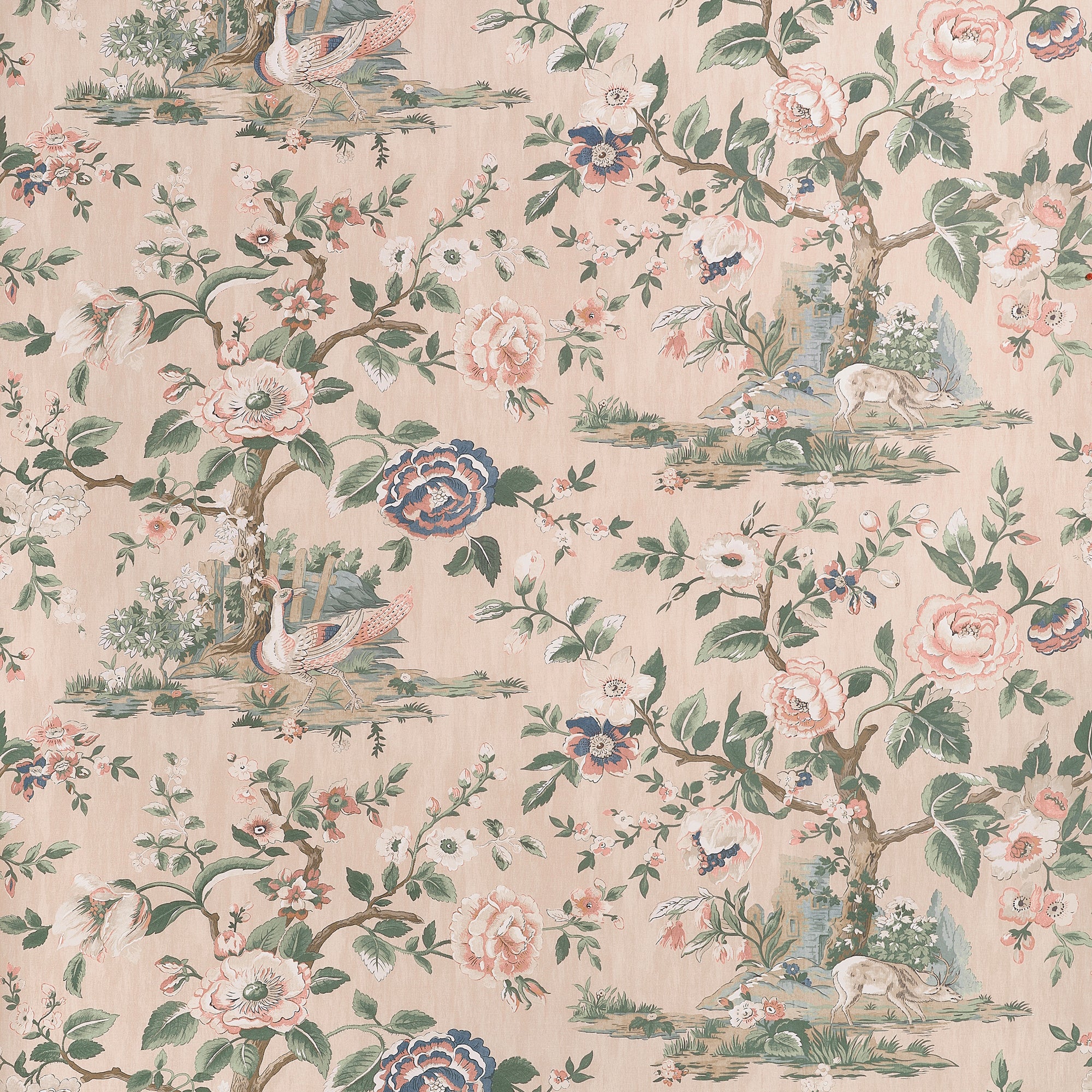 TWW10539 Forest Lodge Apricot Boxwood Wallpaper by Thibaut