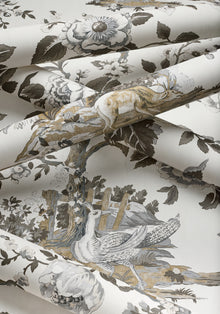 TWW10540 Forest Lodge Brown and White Boxwood Wallpaper by Thibaut