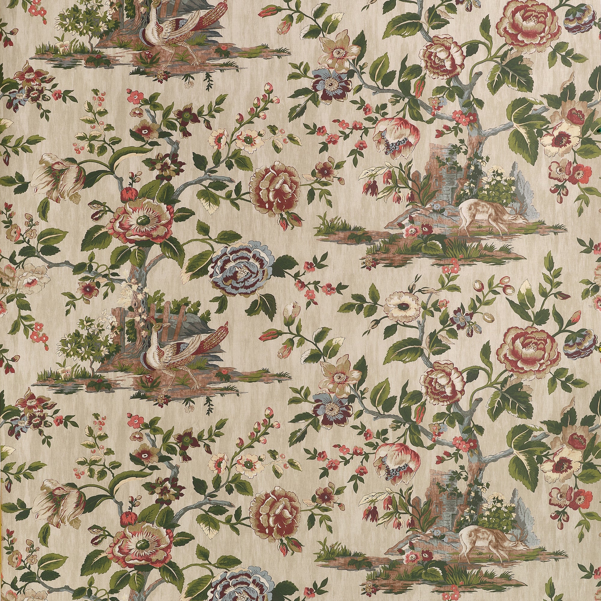 TWW10541 Forest Lodge Flax Boxwood Wallpaper by Thibaut