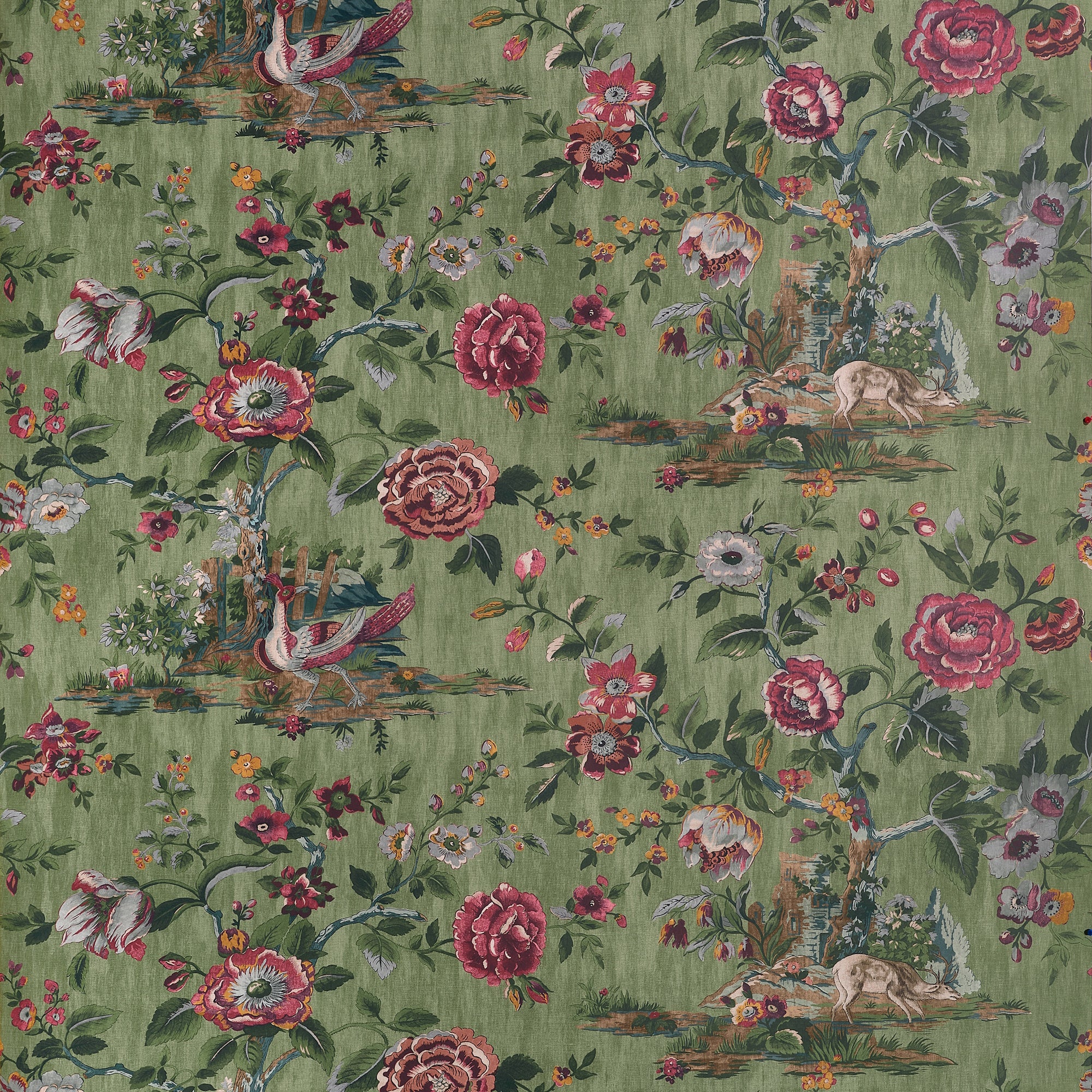 TWW10542 Forest Lodge Green Boxwood Wallpaper by Thibaut