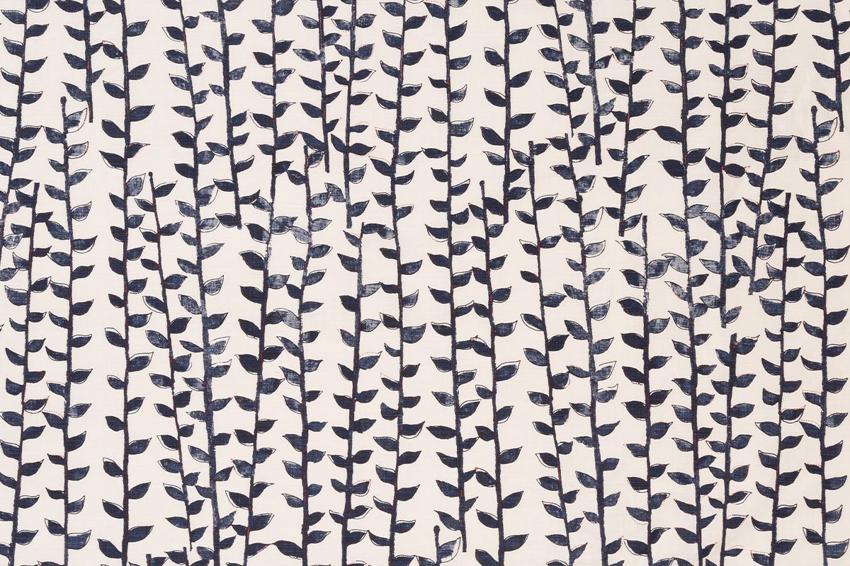 Tea Trail Dark Indigo fabric by Christopher Farr Cloth