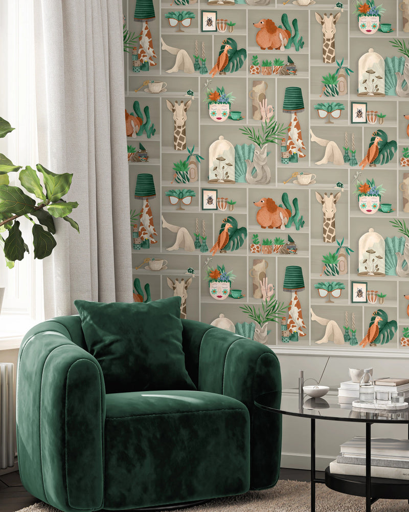 BMWL005/10A The Cabinet Wild Life Wallpaper by Brand McKenzie