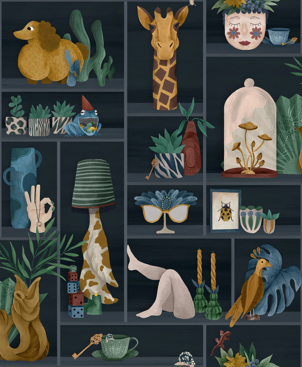BMWL005/10B The Cabinet Wild Life Wallpaper by Brand McKenzie