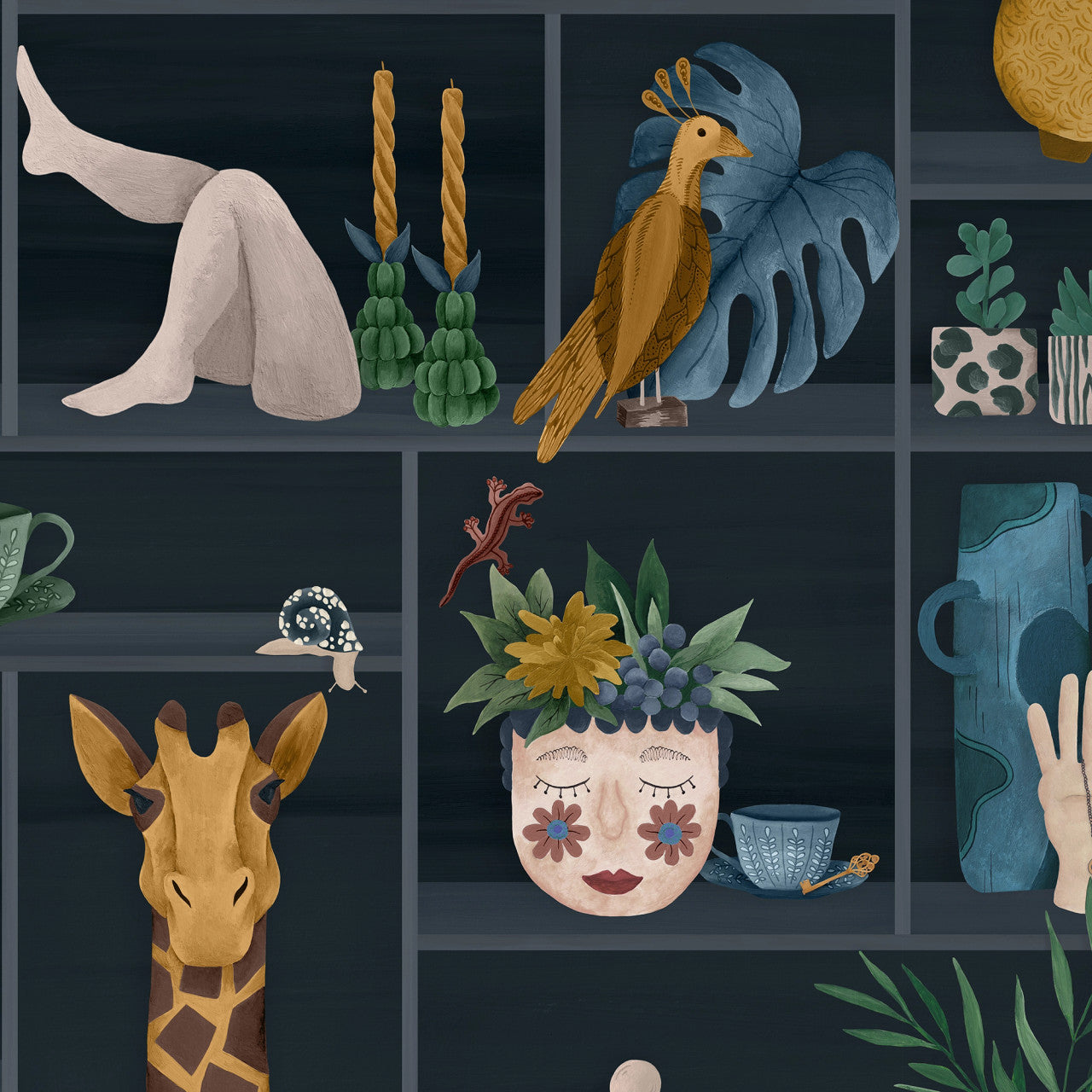 BMWL005/10B The Cabinet Wild Life Wallpaper by Brand McKenzie
