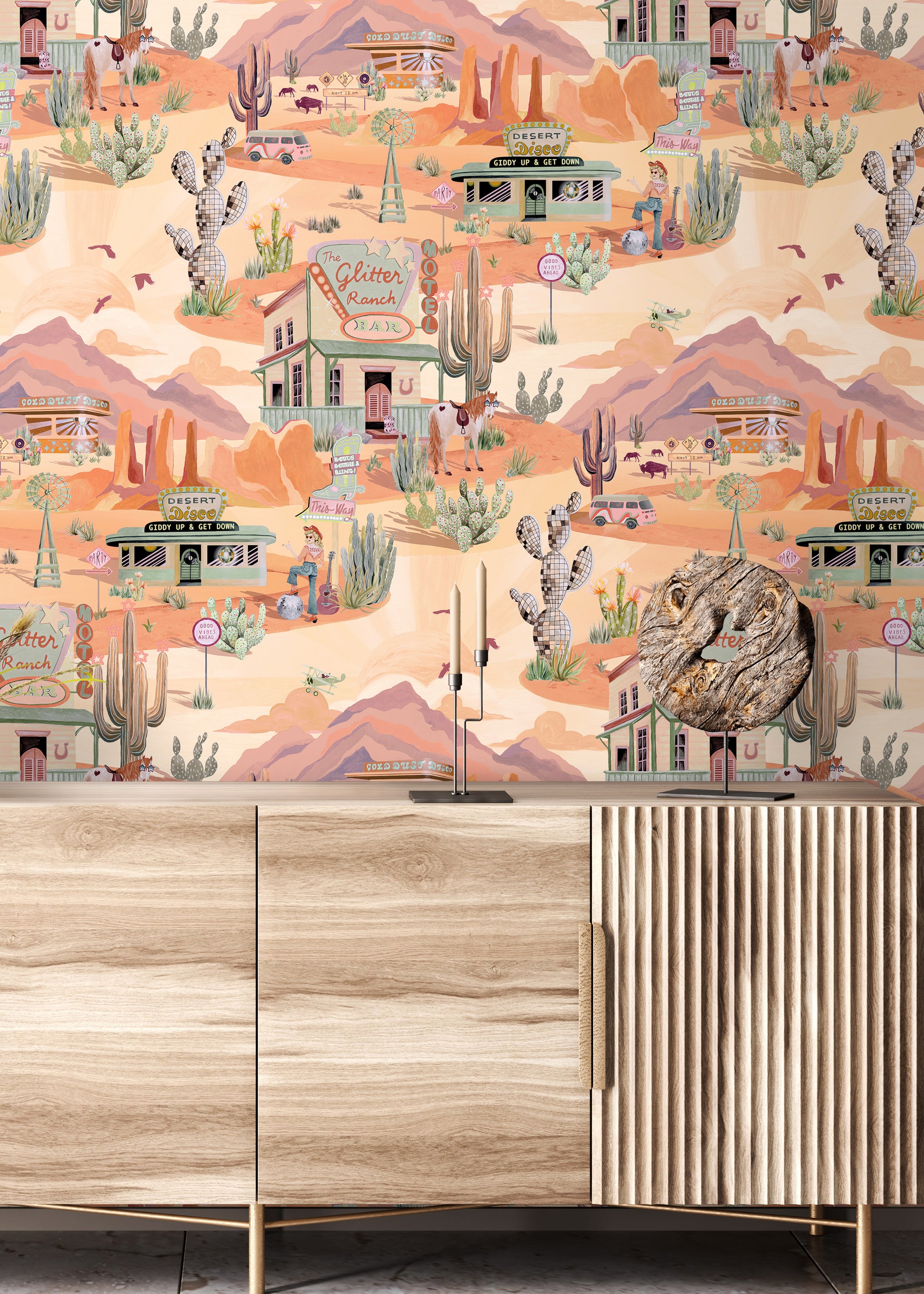 BMGI006/08A The Glitter Ranch Desert Tan Wallpaper by Brand McKenzie