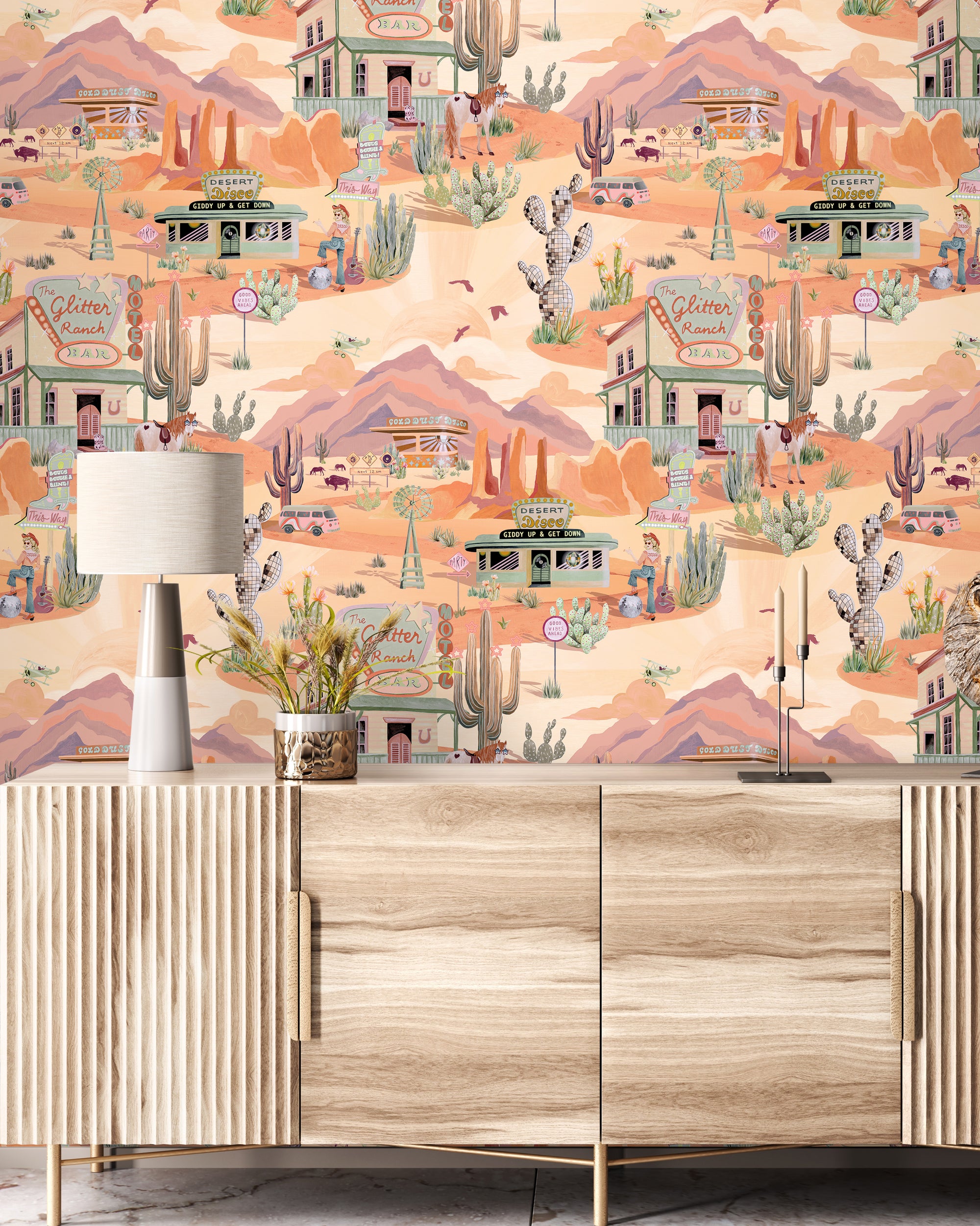 BMGI006/08A The Glitter Ranch Desert Tan Wallpaper by Brand McKenzie