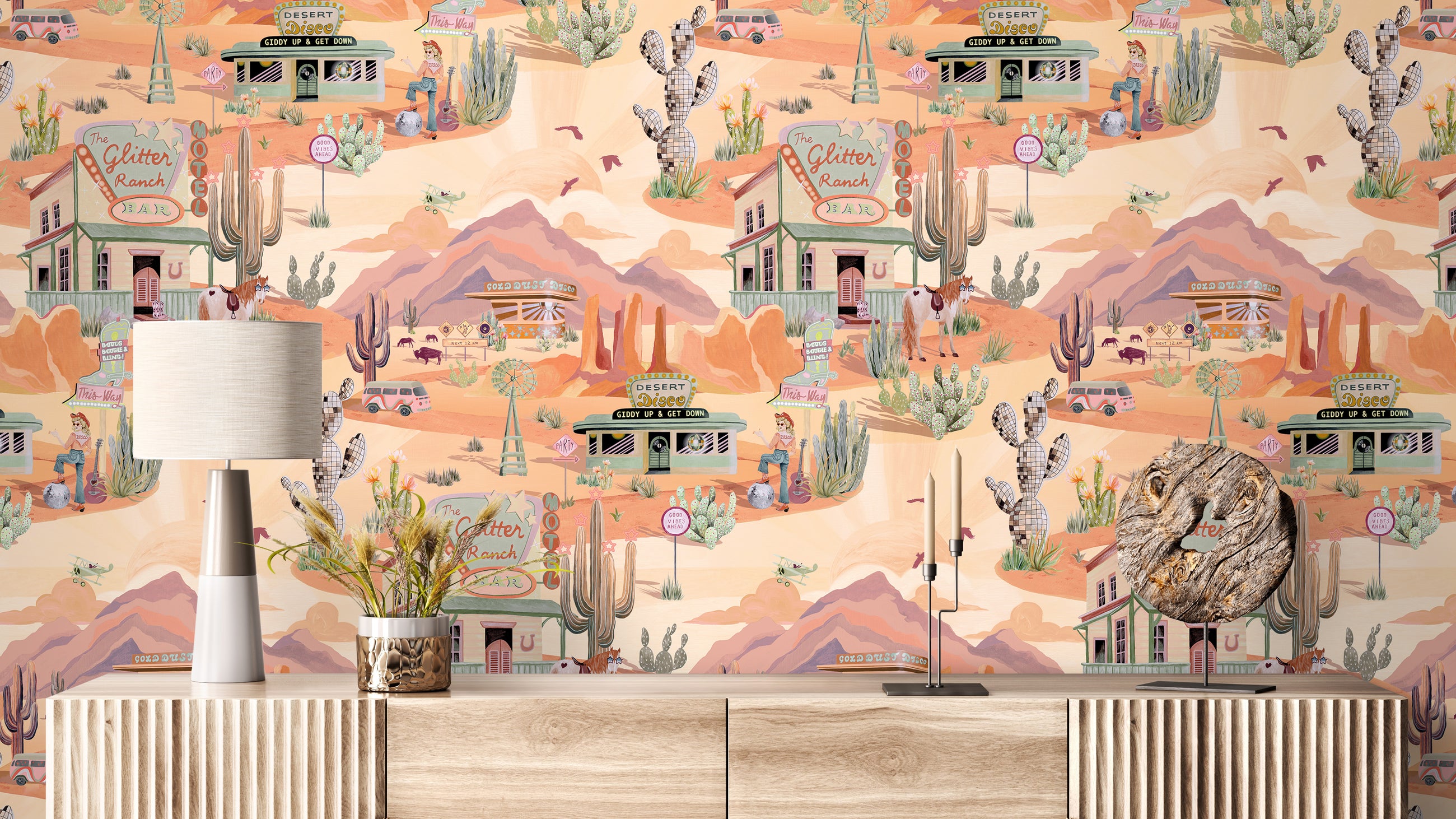BMGI006/08A The Glitter Ranch Desert Tan Wallpaper by Brand McKenzie