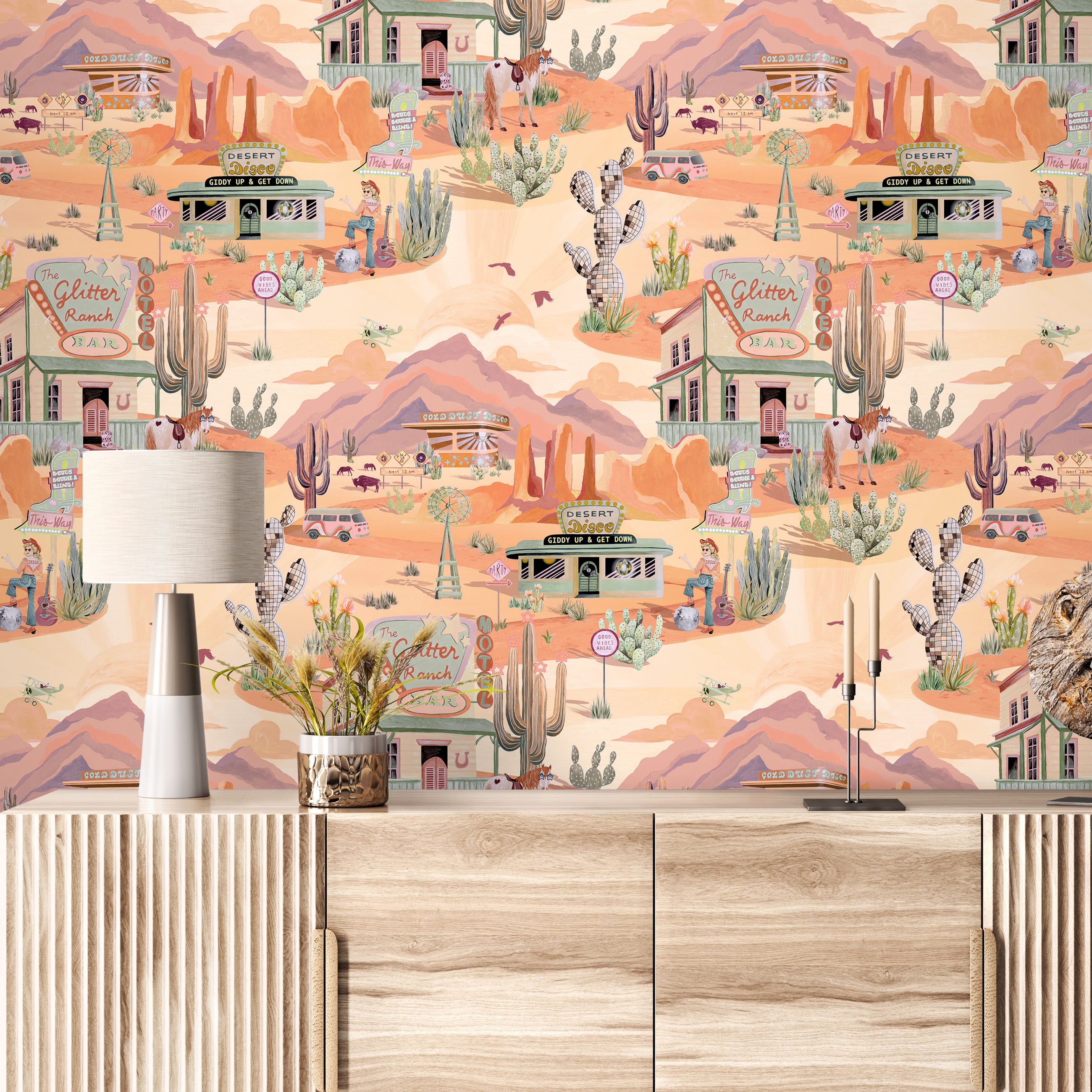 BMGI006/08A The Glitter Ranch Desert Tan Wallpaper by Brand McKenzie