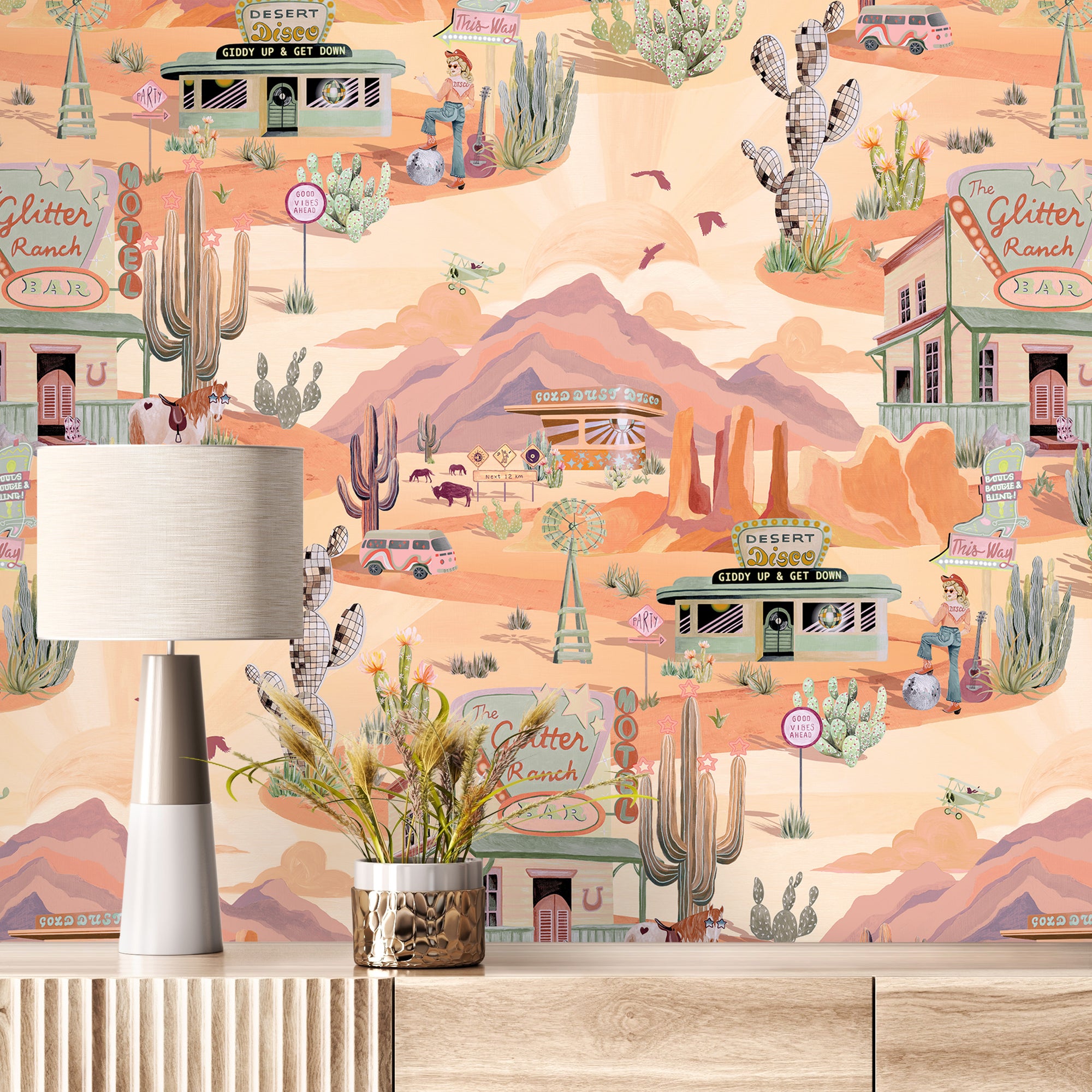 BMGI006/08A The Glitter Ranch Desert Tan Wallpaper by Brand McKenzie