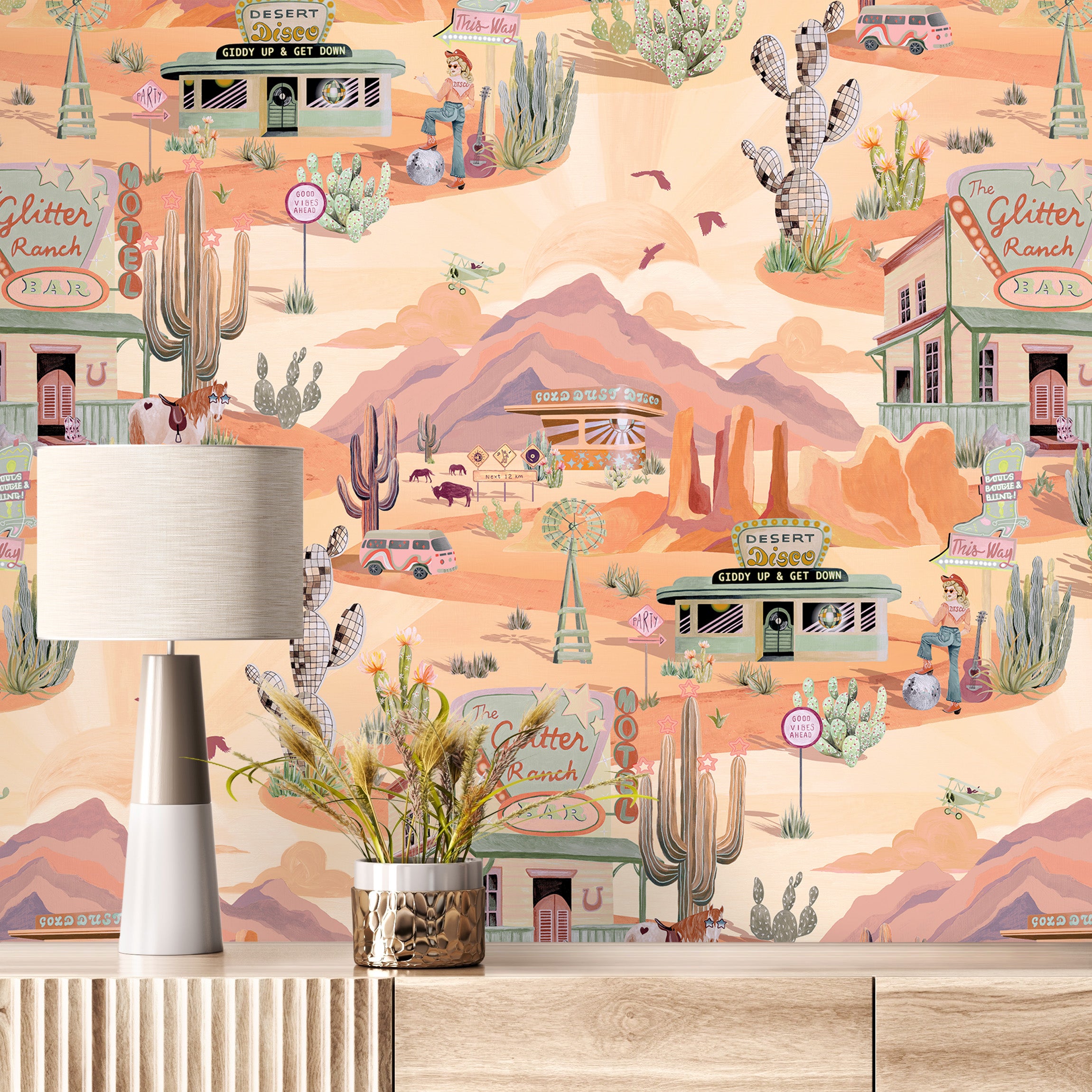 BMGI006/08A The Glitter Ranch Desert Tan Wallpaper by Brand McKenzie