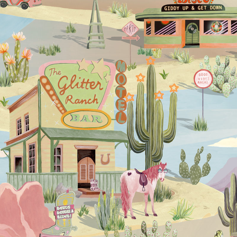 BMGI006/08D The Glitter Ranch Summer Wallpaper by Brand McKenzie