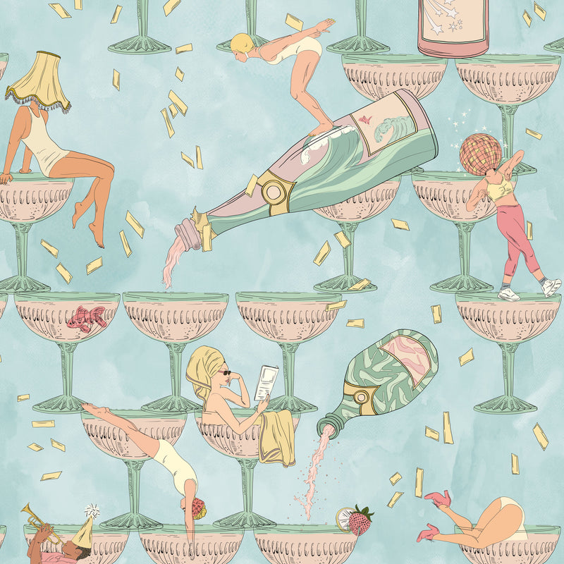 BMGI006/09A The Grand Pour Aqua Miami Wallpaper by Brand McKenzie