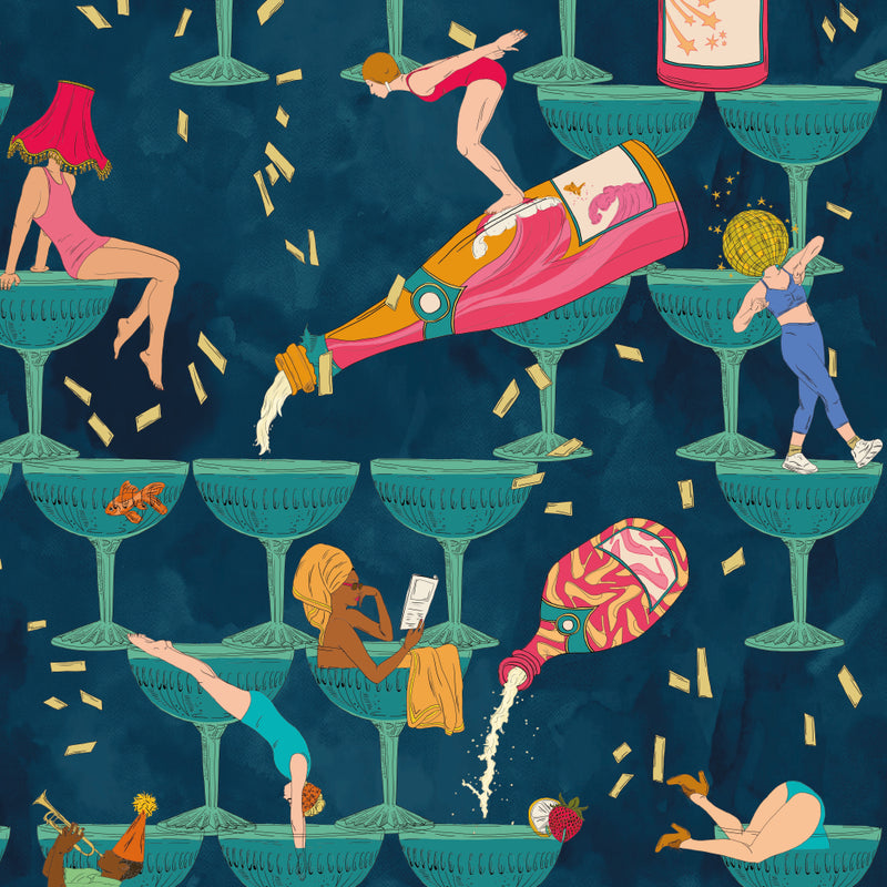 BMGI006/09C The Grand Pour Velvet Sapphire Wallpaper by Brand McKenzie