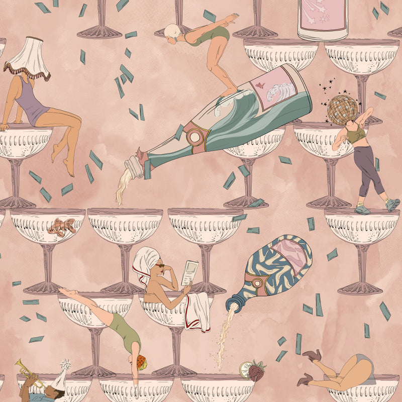 BMGI006/09D The Grand Pour Vintage Petal Wallpaper by Brand McKenzie