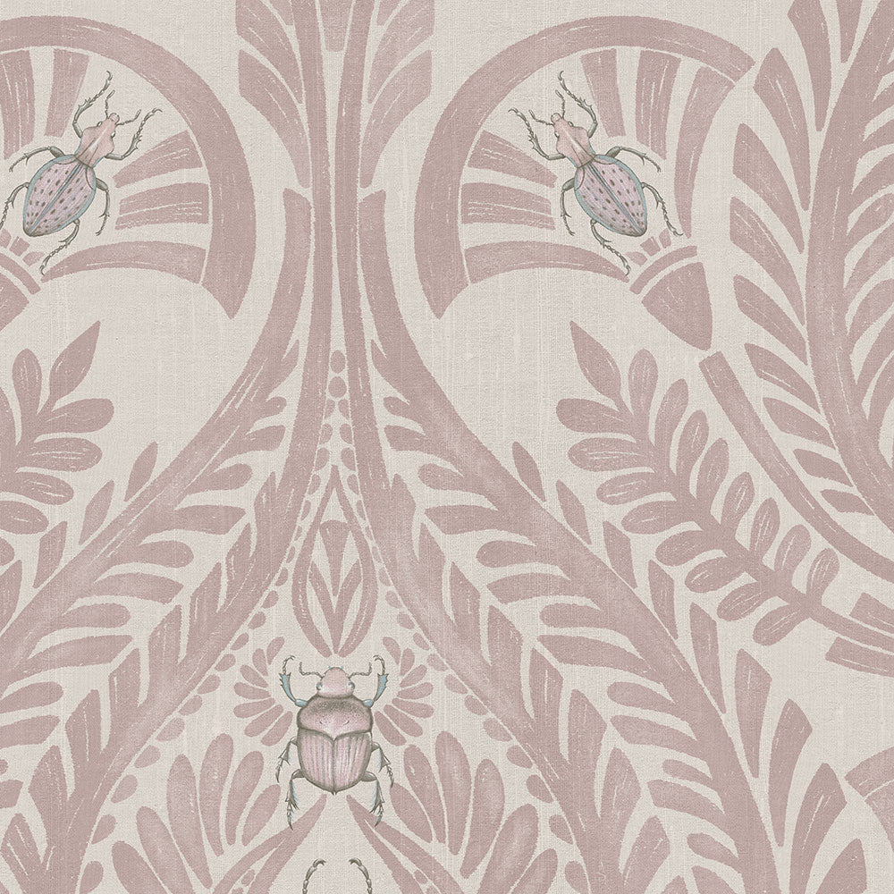BMHD002/11B The Great Damask Heart Deco Dusky Pink Wallpaper by Brand McKenzie