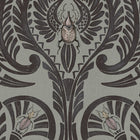 BMHD002/11C The Great Damask Heart Deco Raisin Wallpaper by Brand McKenzie