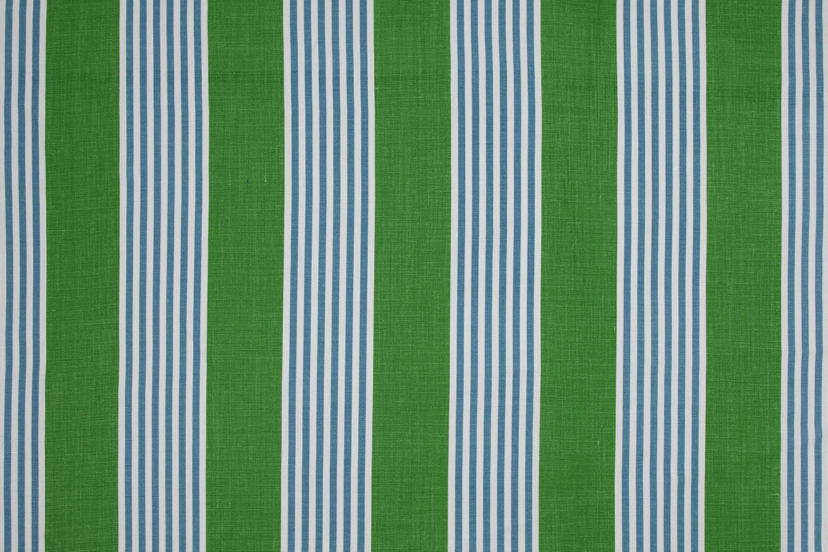 The Hudson Stripe Green fabric by Christopher Farr Cloth
