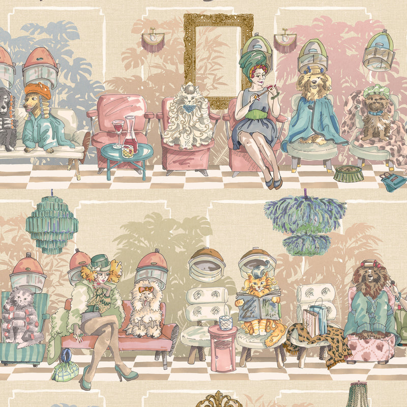 BMGI006/10C The Parlour Vanilla Blush Wallpaper by Brand McKenzie