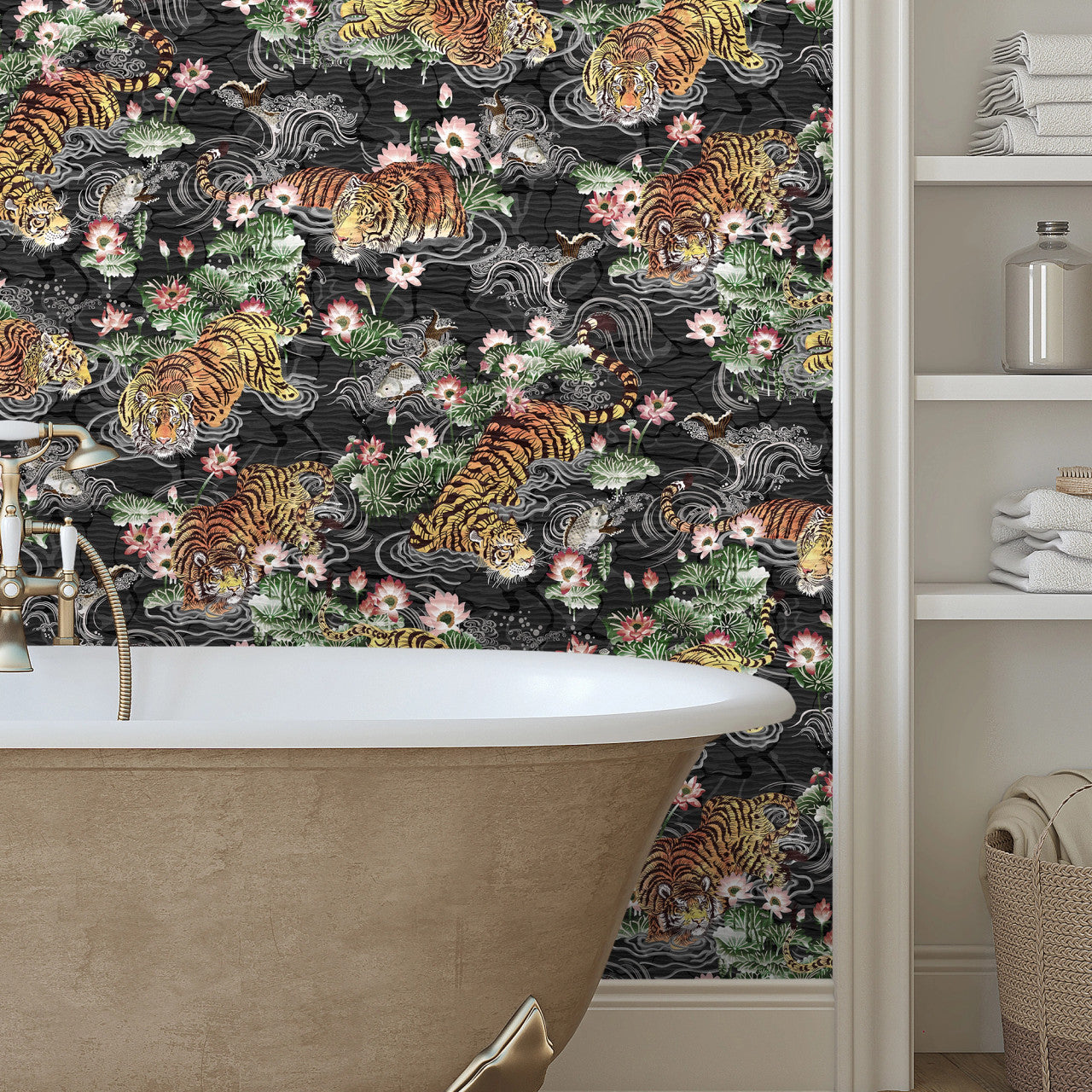 BMPP004/09B Tiger Lily Wallpaper by Brand McKenzie