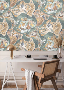 BMPP004/10A Travel Map Wallpaper by Brand McKenzie