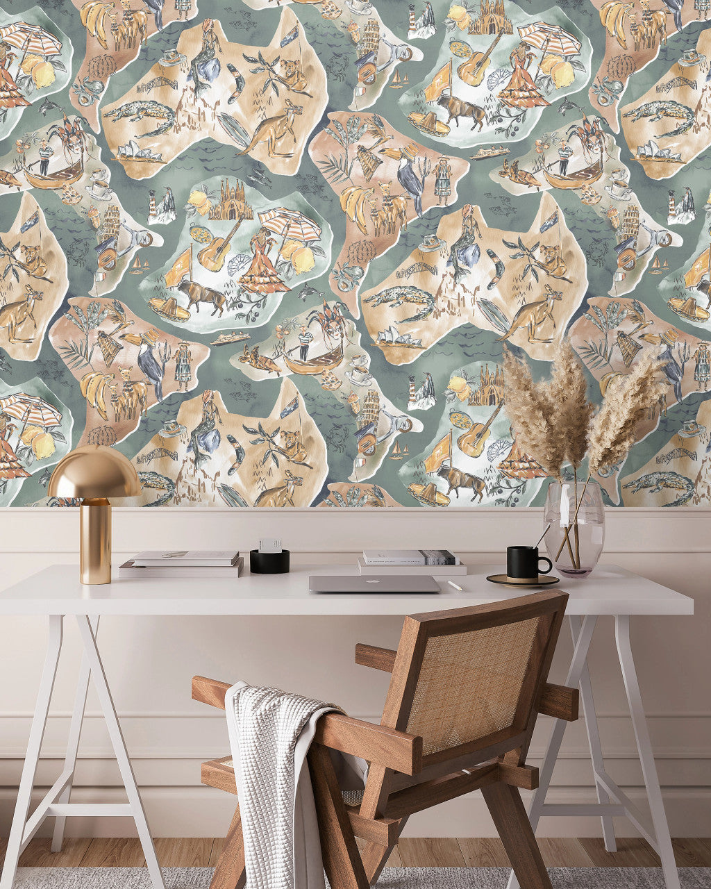 BMPP004/10A Travel Map Wallpaper by Brand McKenzie