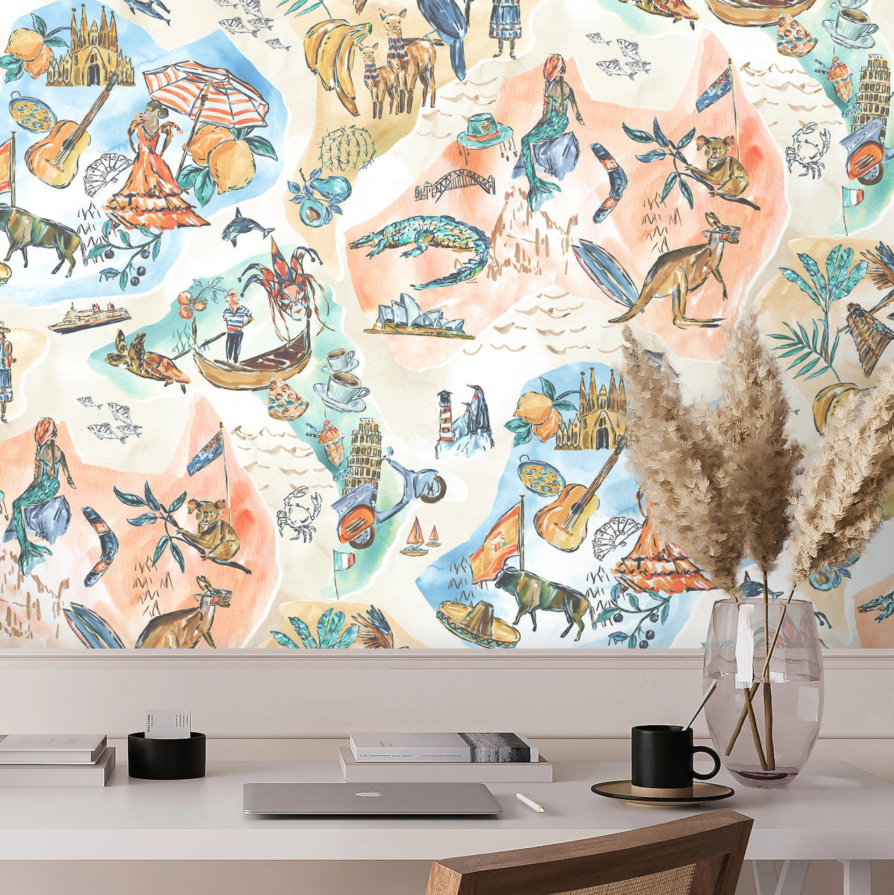 BMPP004/10B Travel Map Wallpaper by Brand McKenzie