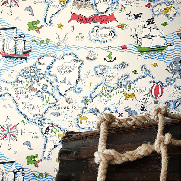 Treasure Map Abracazoo Wallpaper by Sanderson