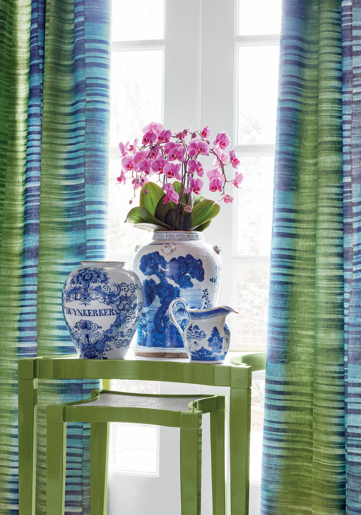 Mekong Stripe Tropics Wallpaper By Thibaut | T10089