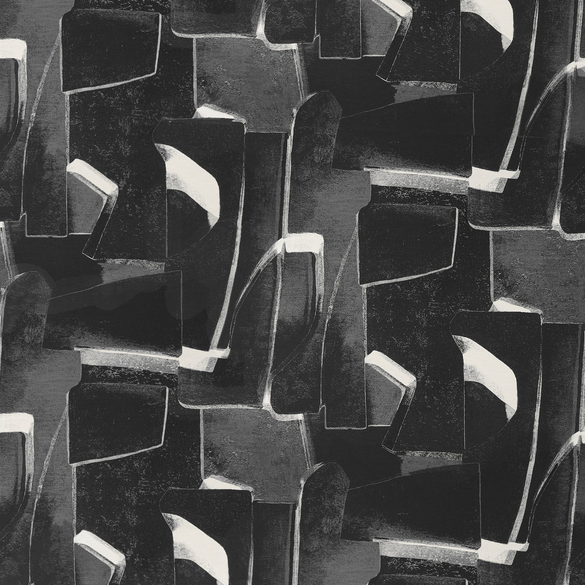 Astratto Grey/Black Spring 2025 Fabric by Coraggio — flat
