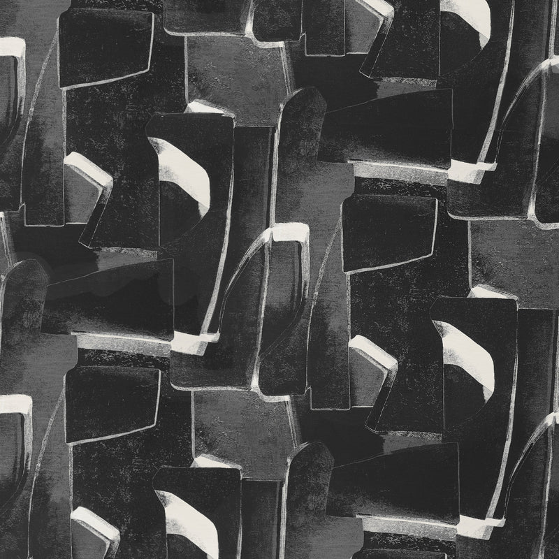 Astratto Grey/Black Spring 2025 Fabric by Coraggio — flat