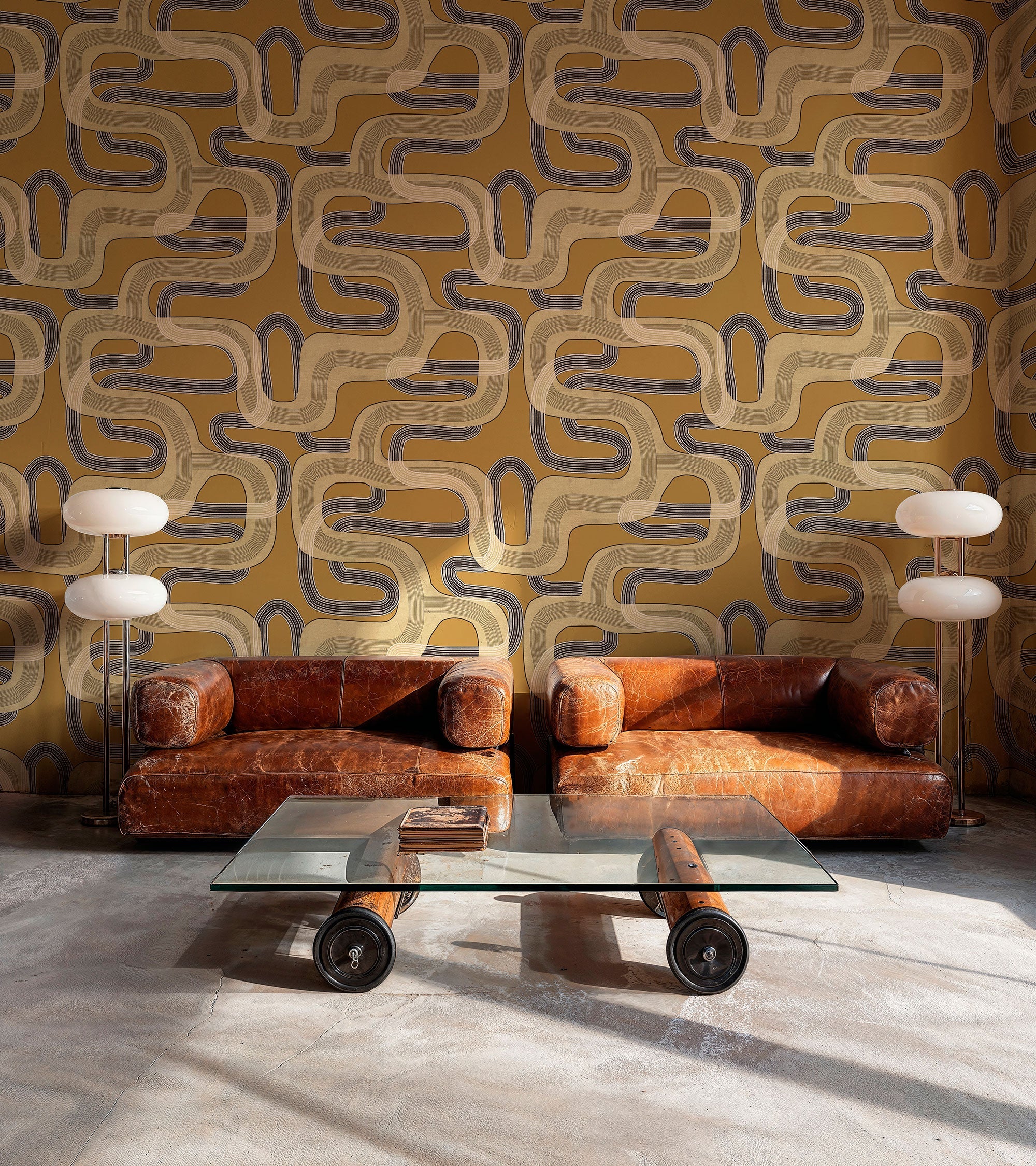 Pipelines Copper Urban Tribe Wallpaper by Tres Tintas