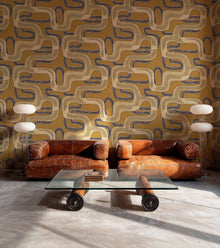 Pipelines Copper Urban Tribe Wallpaper by Tres Tintas